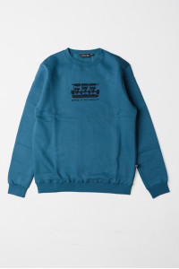 Cotton4all men's petrol fleece sweatshirt with subtle print