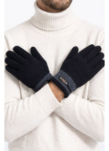 Grob gestrickte Herren-Handschuhe von SUPER Q&Y mit Pelzfutter
