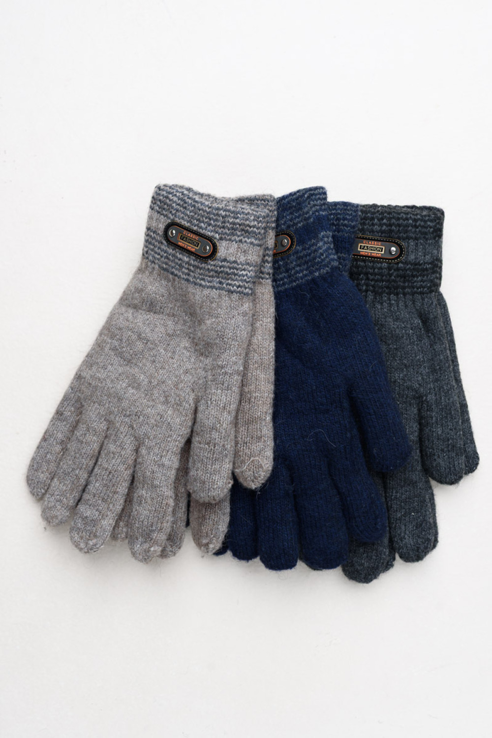 Grob gestrickte Herren-Handschuhe von SUPER Q&Y mit Pelzfutter