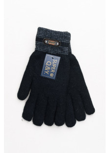 Grob gestrickte Herren-Handschuhe von SUPER Q&Y mit Pelzfutter