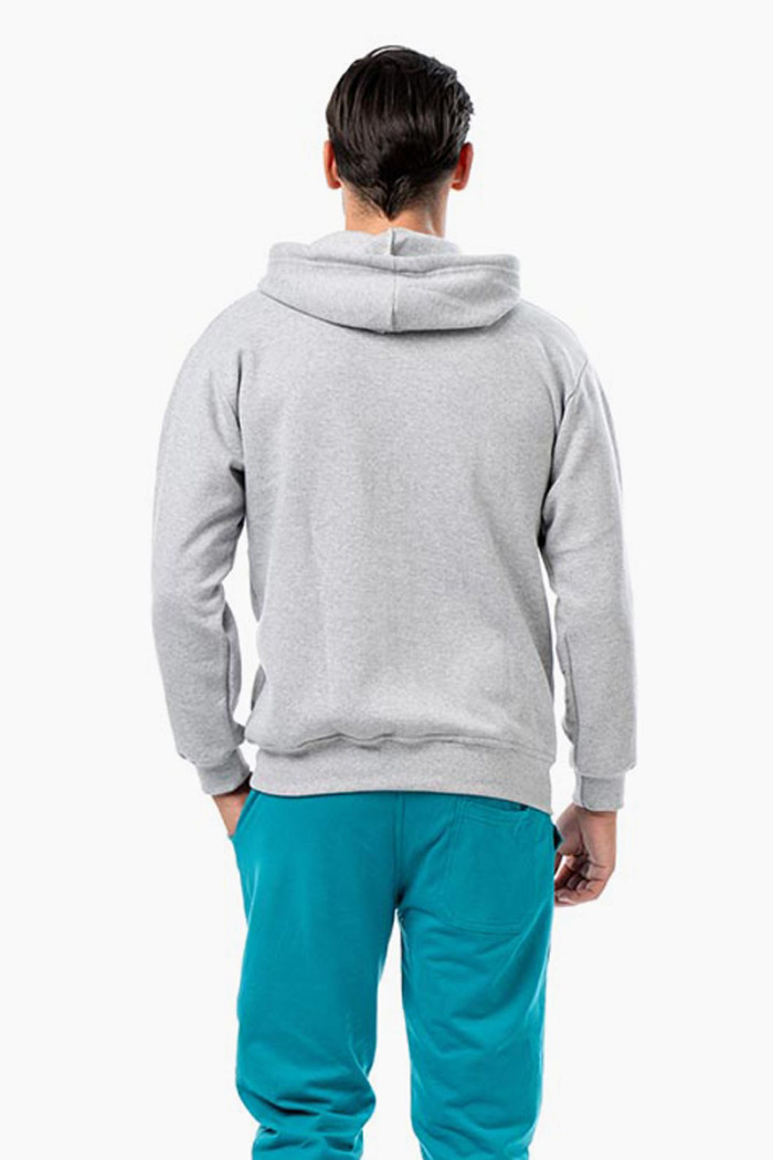 Grey melange BODY MOVE hooded zip sweatshirt
