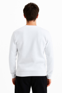 White Cotton4all men's sweatshirt with subtle print