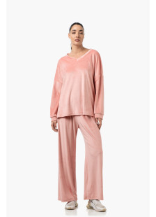 Coral BODY MOVE women's velour tracksuit set