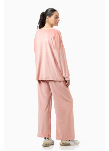Coral BODY MOVE women's velour tracksuit set