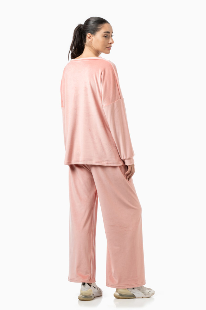 Coral BODY MOVE women's velour tracksuit set