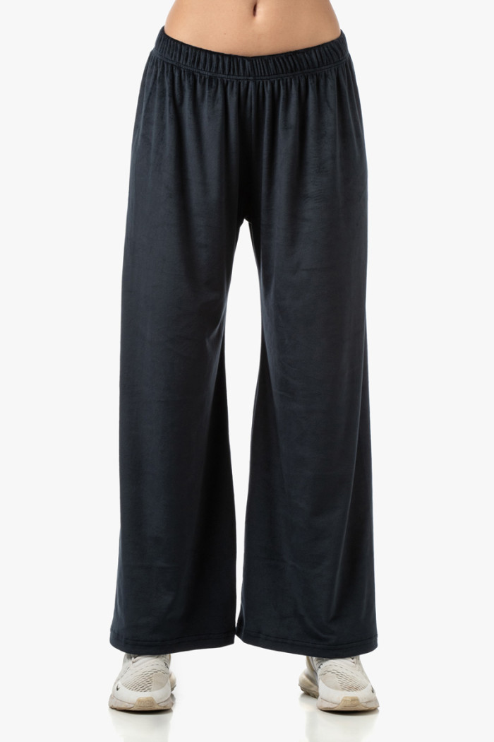 Black BODY MOVE women's velour tracksuit set