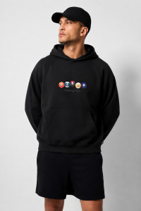 Black Cotton4all men's hooded sweatshirt with print