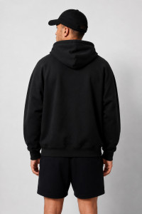 Black Cotton4all men's hooded sweatshirt with print