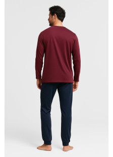 CHERRY men's burgundy long-sleeved pyjama set