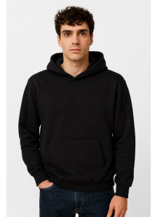 Black Cotton4all men's hooded sweatshirt