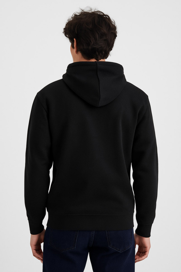 Black Cotton4all men's hooded sweatshirt
