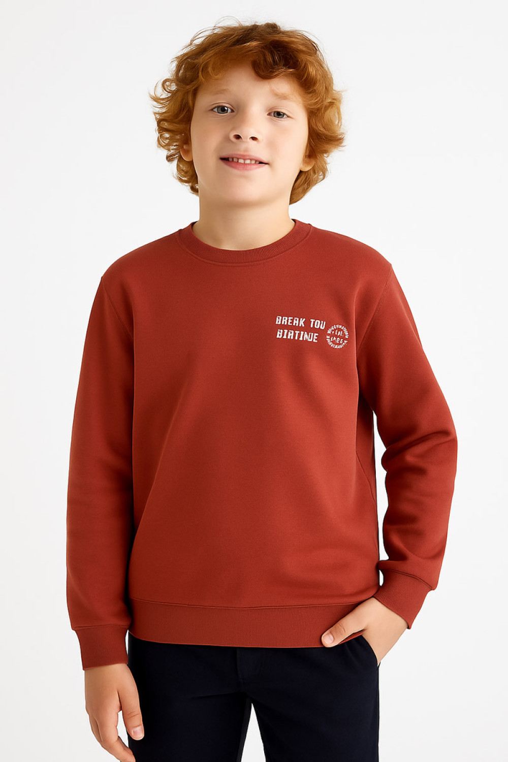 Orange TRAX teen crew-neck sweatshirt