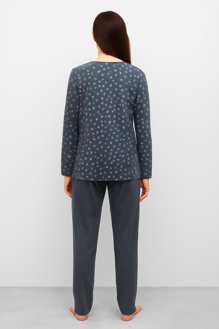 CHERRY Damen-Winter-Schlafanzug mit Muster