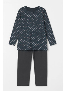 CHERRY Damen-Winter-Schlafanzug mit Muster