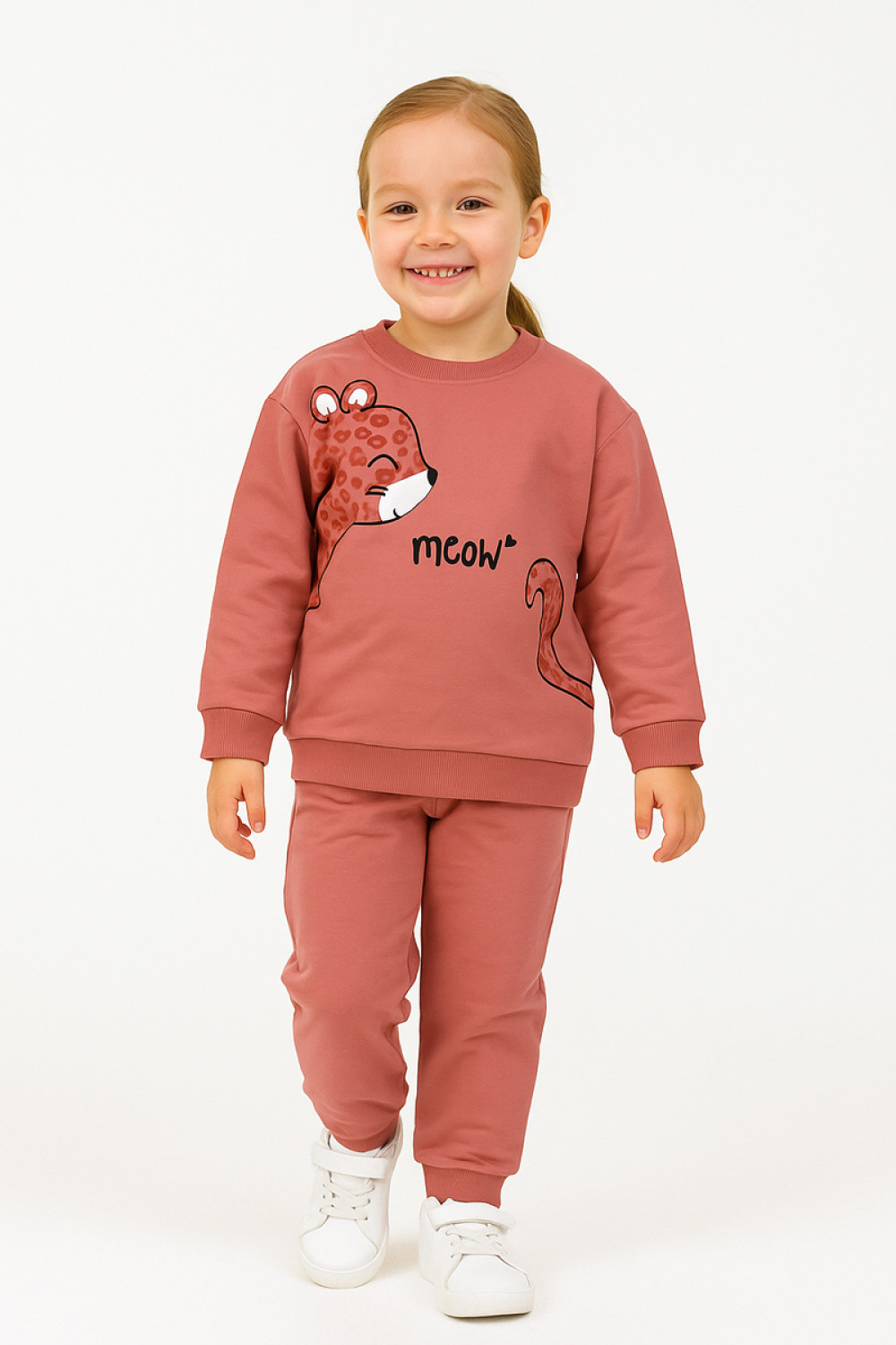 TRAX girls' salmon pink winter tracksuit set 48721-2-2