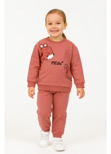 TRAX girls' salmon pink winter tracksuit set 48721-2-2