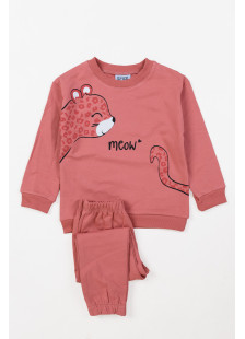 TRAX girls' salmon pink winter tracksuit set 48721-2-2