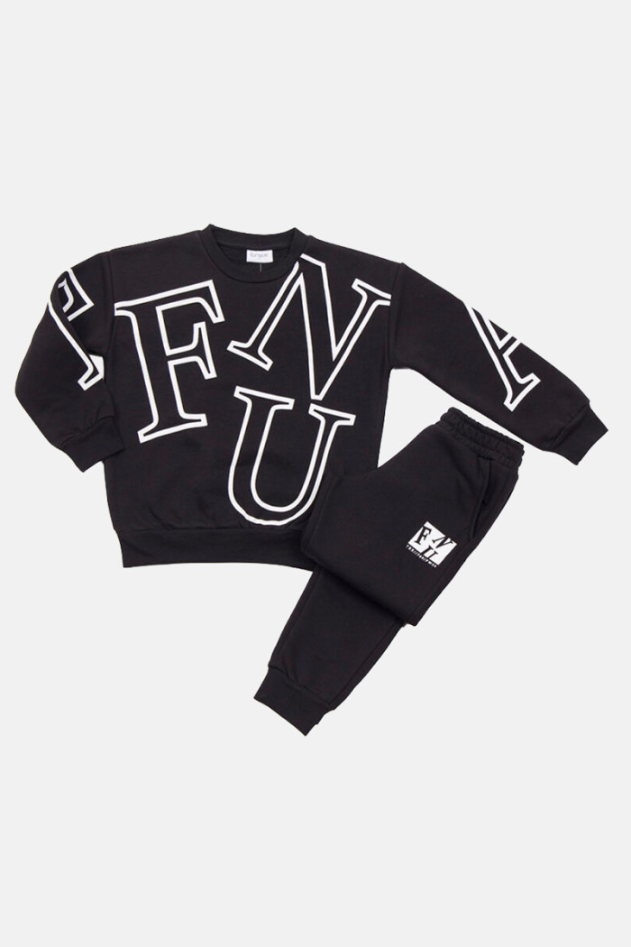 TRAX boys' black winter tracksuit set 48839-2