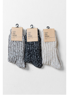 LA DIVA Soft and Warm Stricksocken 319509-2 3er-Pack Combo 2