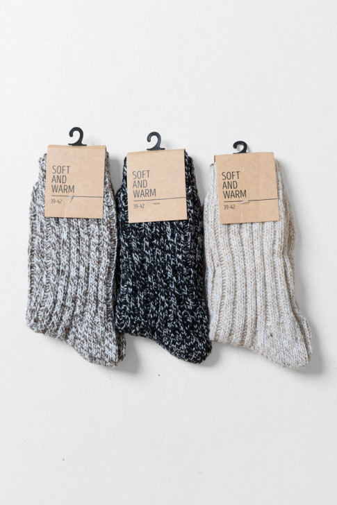 LA DIVA Soft and Warm Stricksocken 319509-2 3er-Pack Combo 2