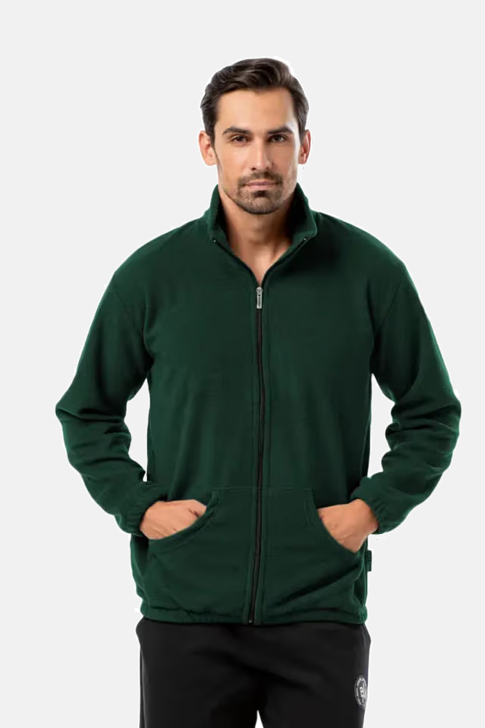 BODY MOVE Men's Fleece Jacket 575-DARKGREEN Dark Green
