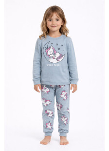 TRAX aqua winter pyjamas for girls with long-sleeved top and long trousers