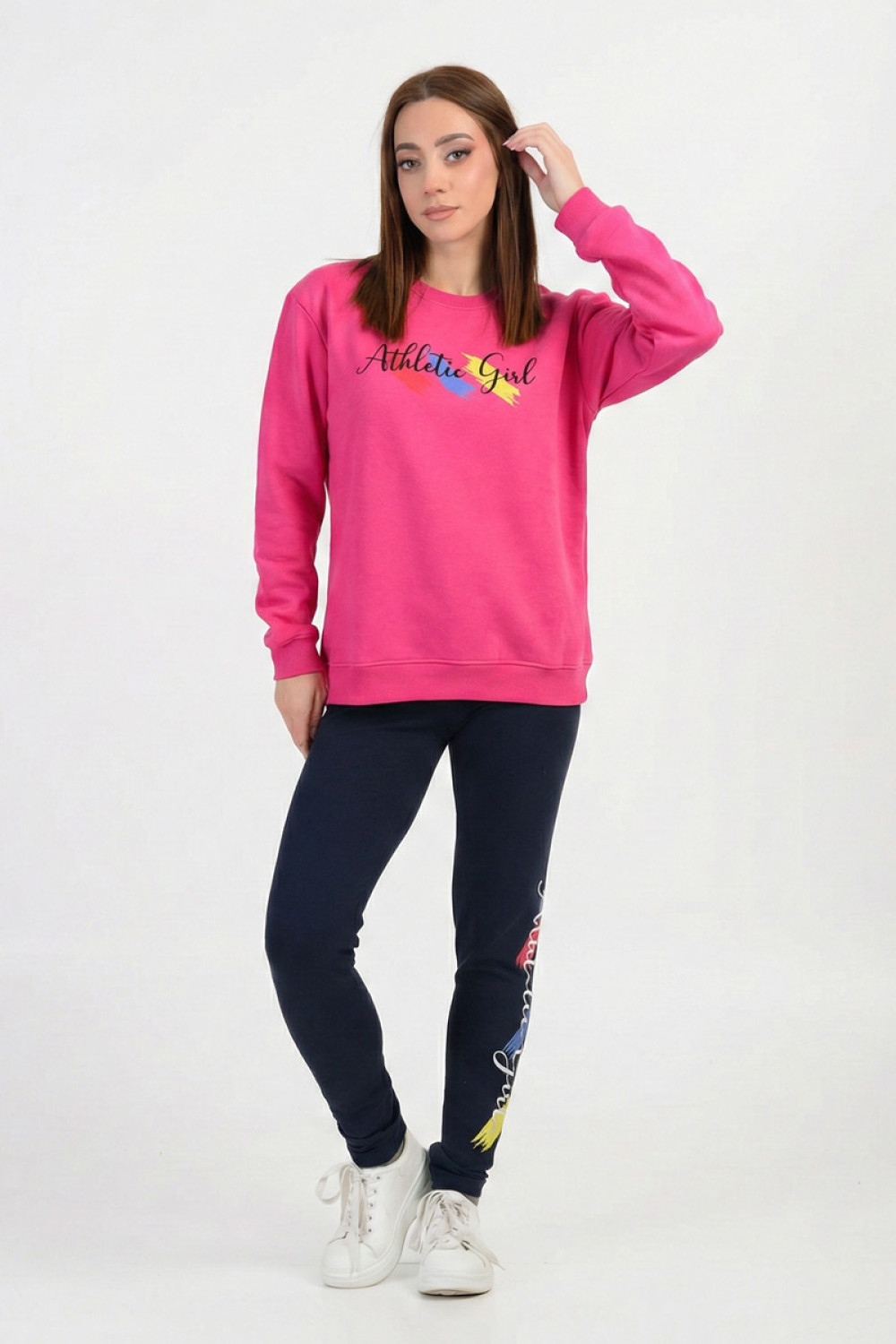 TRAX girls’ fuchsia winter tracksuit set with long-sleeved top and leggings