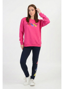 TRAX girls’ fuchsia winter tracksuit set with long-sleeved top and leggings