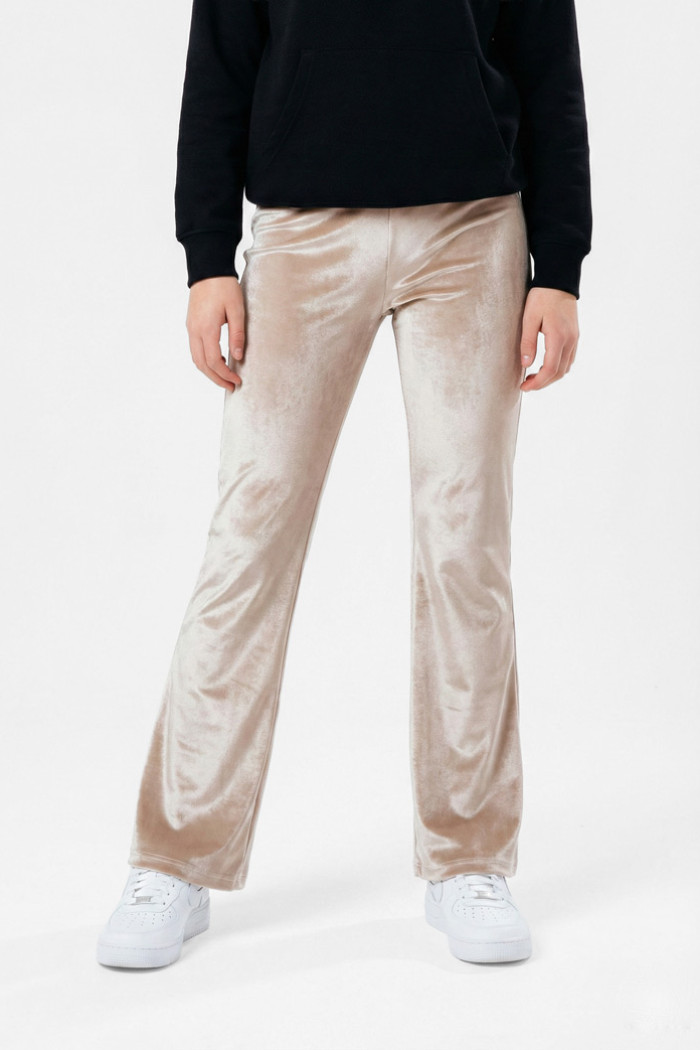 TRAX beige velvet trousers