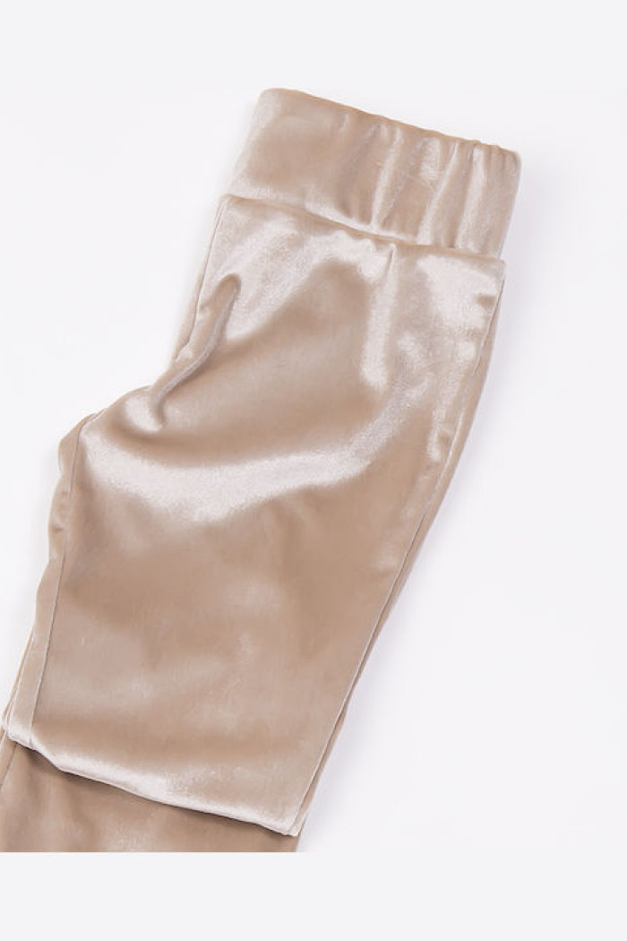 TRAX beige velvet trousers
