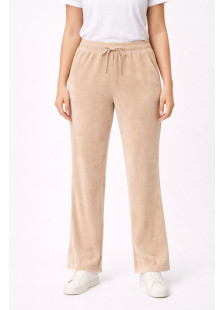 TRAX beige women’s straight velvet sweatpants