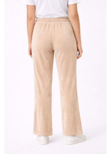 TRAX beige women’s straight velvet sweatpants