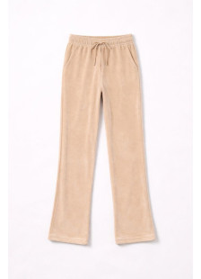TRAX beige women’s straight velvet sweatpants