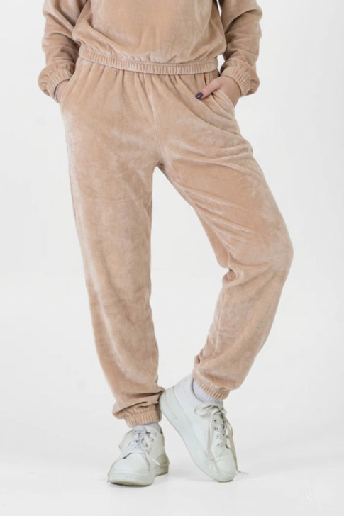 TRAX Women’s Velvet Sweatpants 46401 – Beige