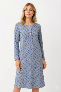 Grey classic winter nightdress by Alina AL-1172