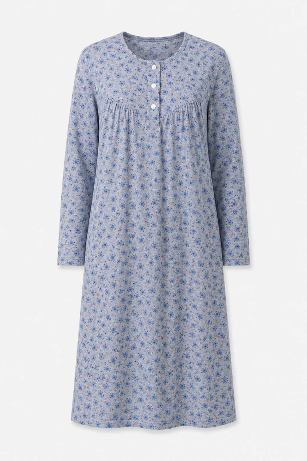 Grey classic winter nightdress by Alina AL-1172
