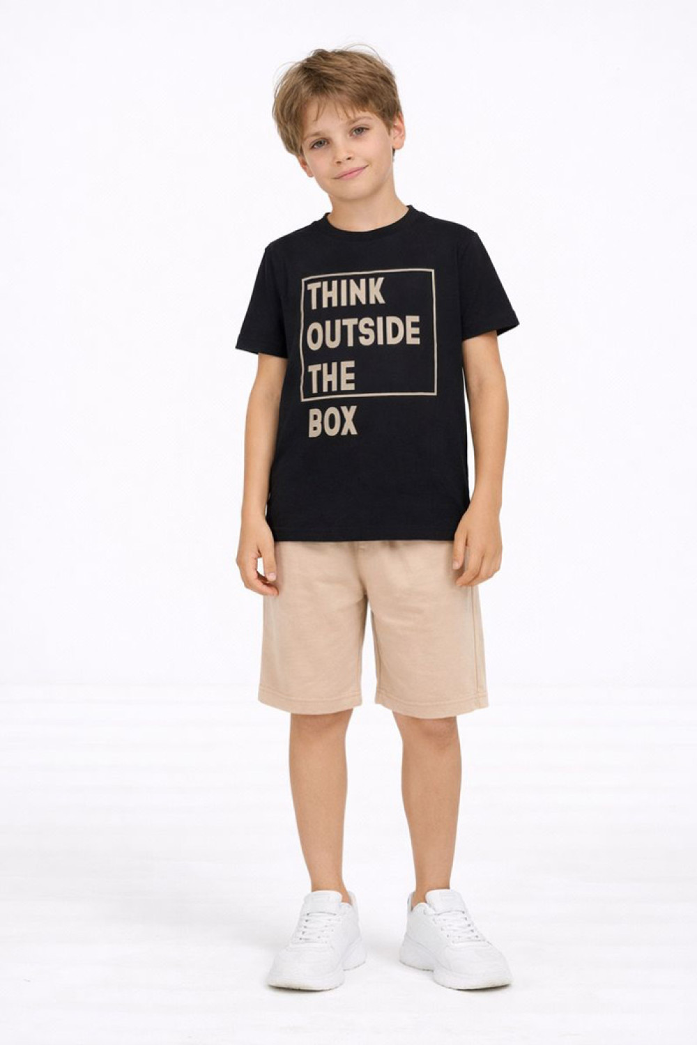 Black TRAX boys' summer set with short-sleeved T-shirt and Bermuda shorts