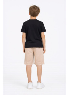 Black TRAX boys' summer set with short-sleeved T-shirt and Bermuda shorts