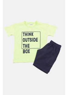 Lime TRAX boys' summer set with short-sleeved T-shirt and Bermuda shorts