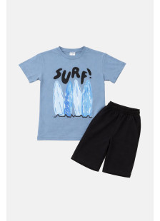 Royal blue TRAX boys' summer set with short-sleeved T-shirt and Bermuda shorts
