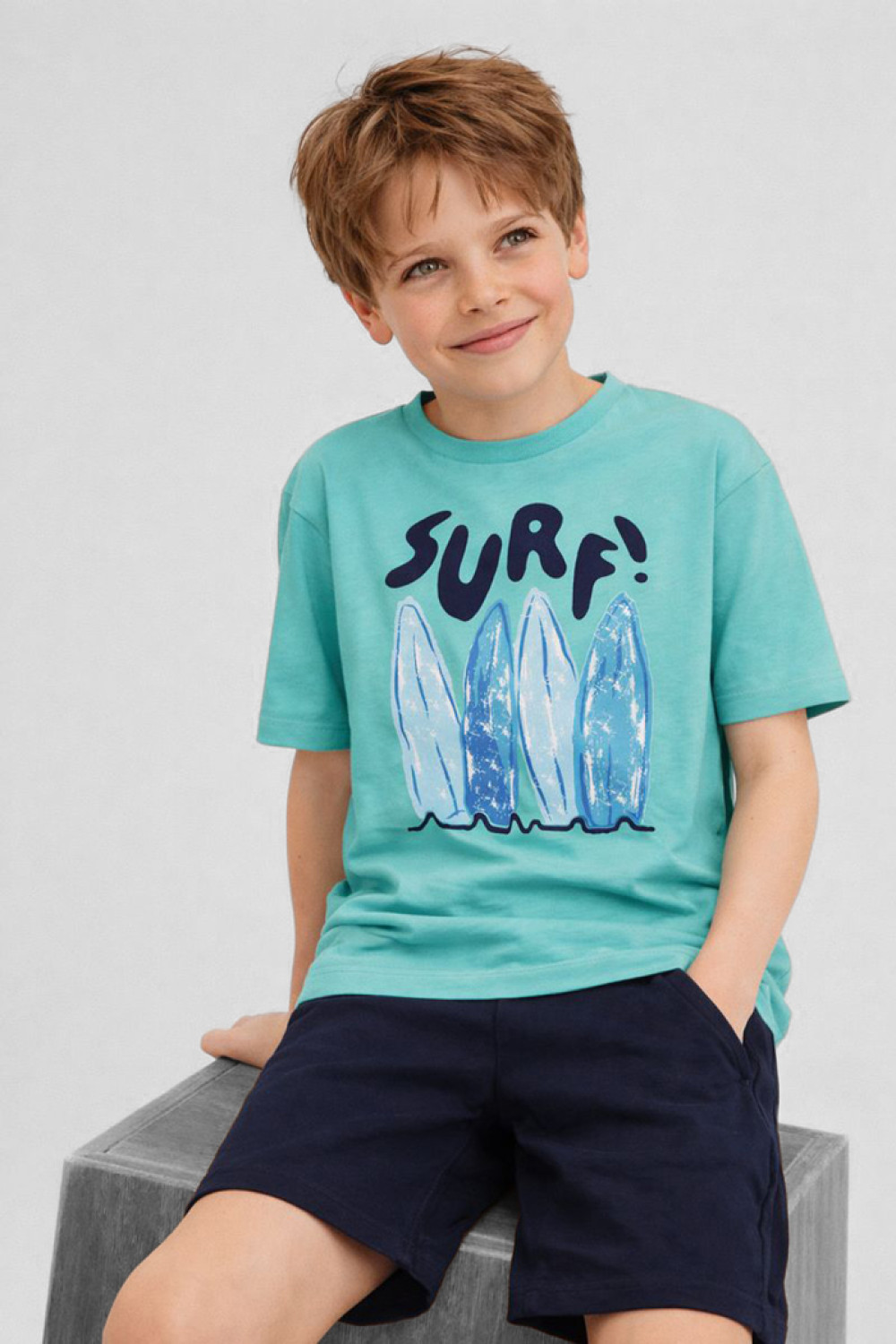 Mint TRAX boys' summer set with short-sleeved T-shirt and Bermuda shorts