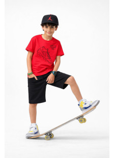 Red TRAX boys' summer set with short-sleeved T-shirt and Bermuda shorts