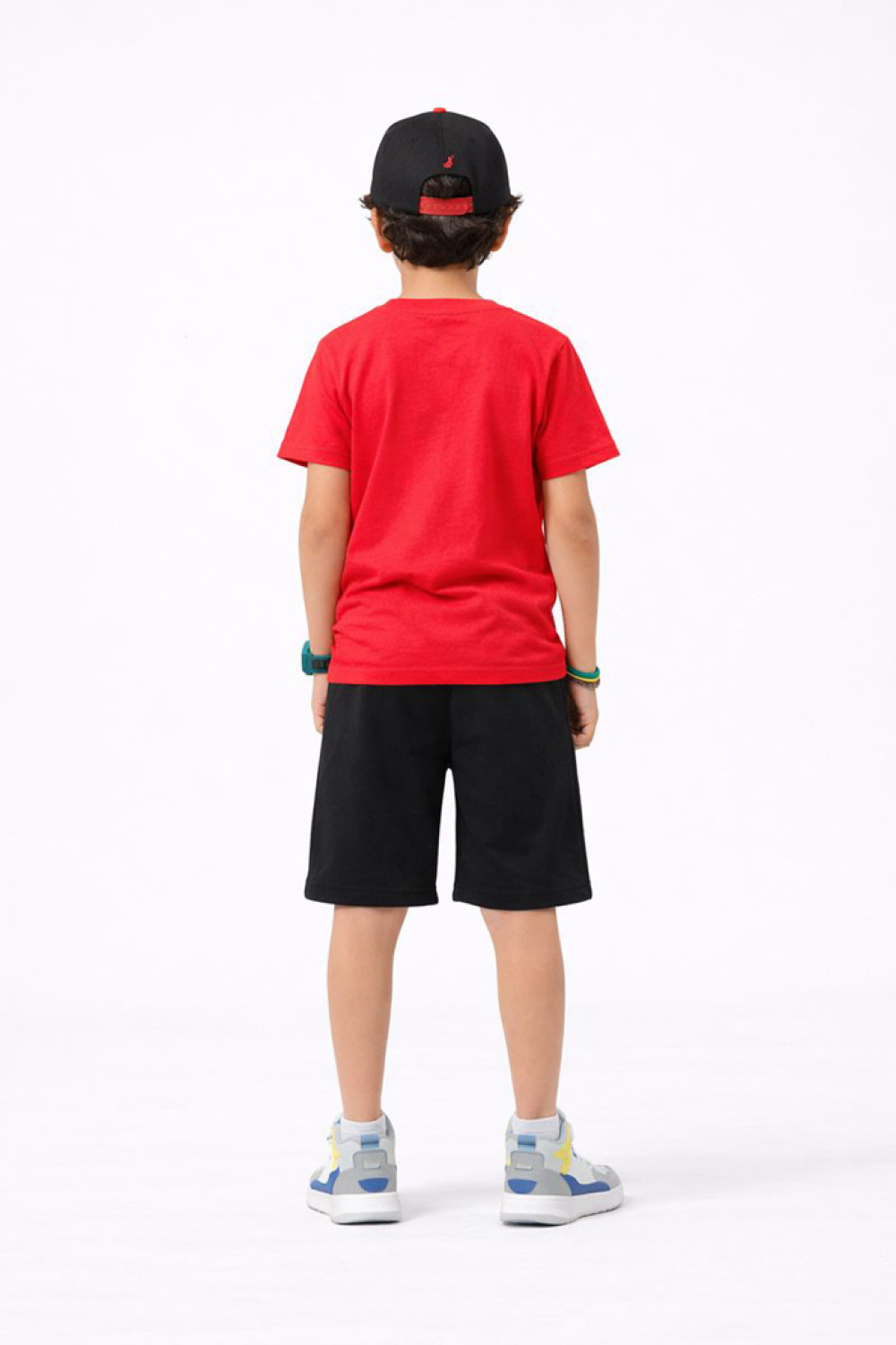 Red TRAX boys' summer set with short-sleeved T-shirt and Bermuda shorts