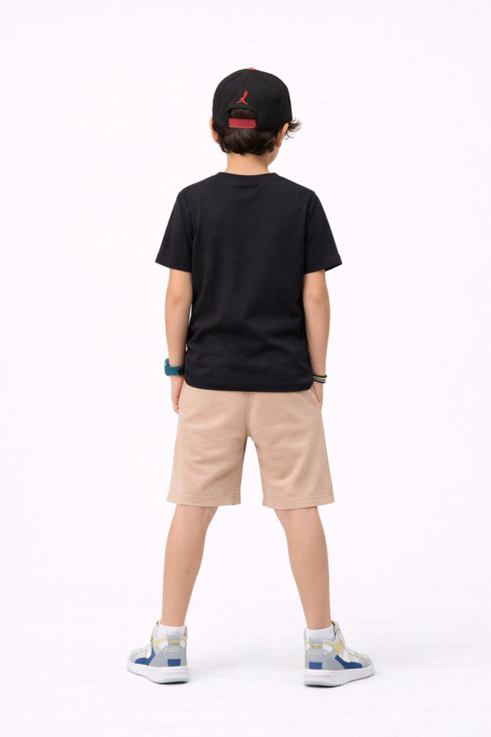 Black TRAX boys' summer set with short-sleeved T-shirt and Bermuda shorts