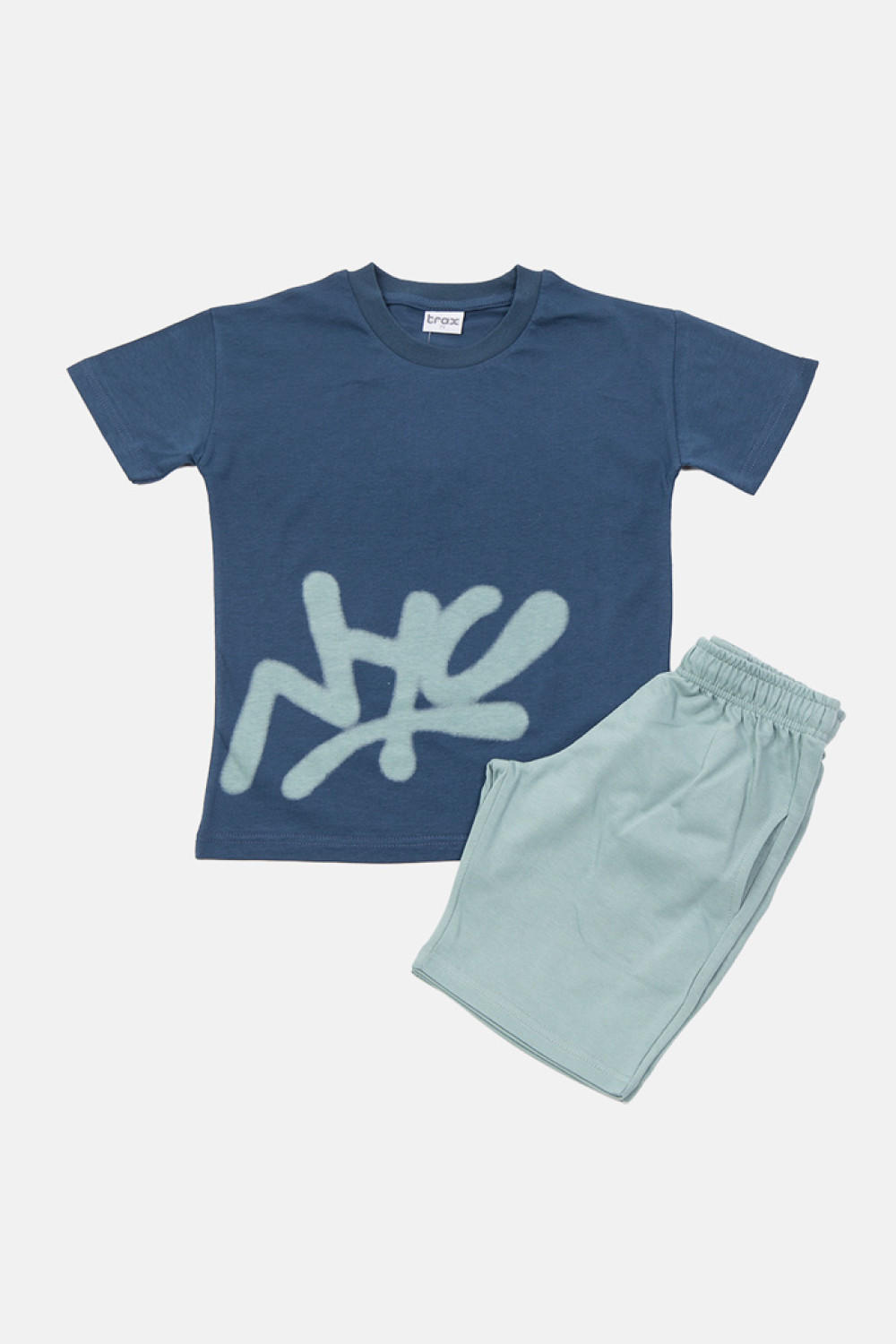 Navy TRAX boys' summer set with short-sleeved T-shirt and Bermuda shorts
