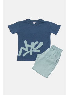 Navy TRAX boys' summer set with short-sleeved T-shirt and Bermuda shorts