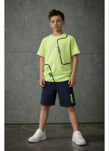 Lime TRAX boys' summer set with short-sleeved T-shirt and Bermuda shorts