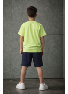 Lime TRAX boys' summer set with short-sleeved T-shirt and Bermuda shorts
