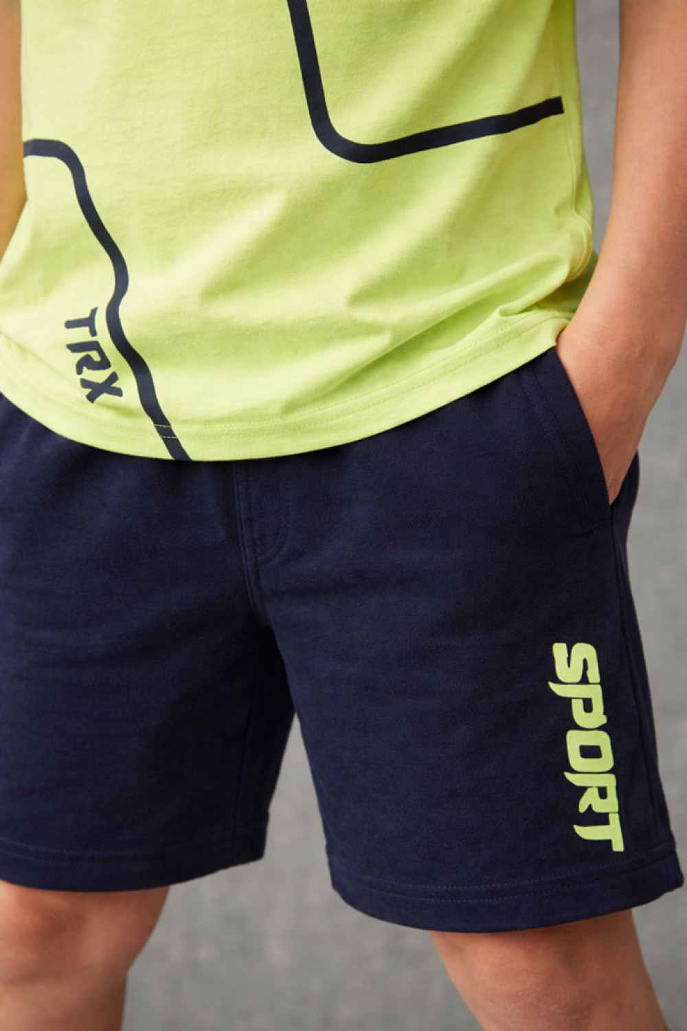 Lime TRAX boys' summer set with short-sleeved T-shirt and Bermuda shorts