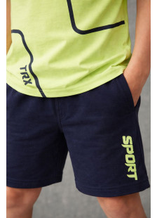 Lime TRAX boys' summer set with short-sleeved T-shirt and Bermuda shorts